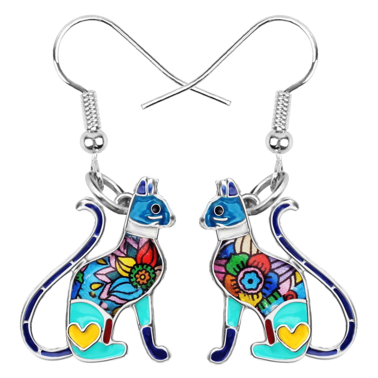 Cute Kitten Cat Earrings for Women - Enamel Alloy Drop Dangle Animal Jewelry | Unique Fashion Gift for Girls & Teens | Perfect for Parties, Daily Wear & Special Occasions