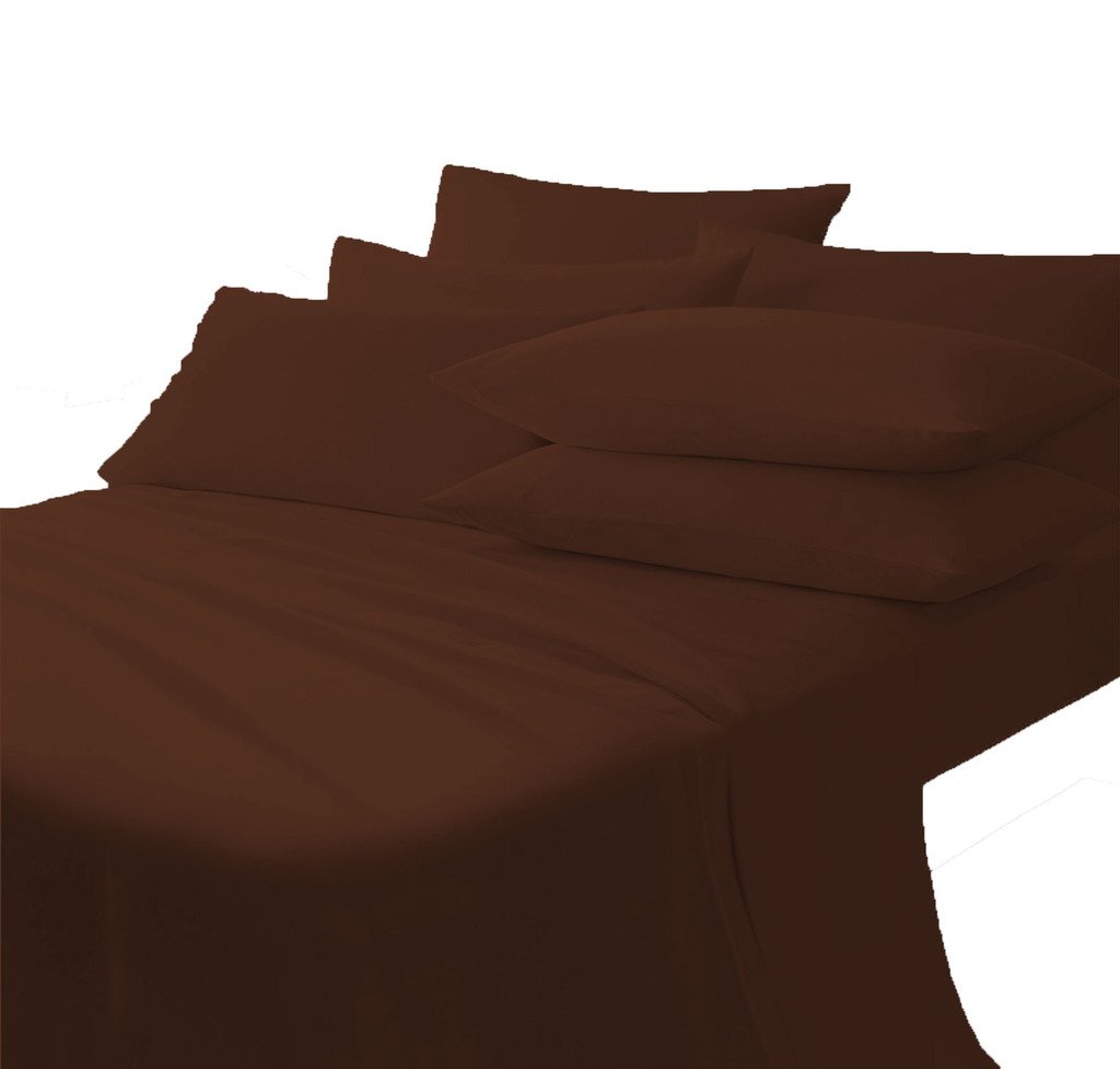 Premium 400 Thread Count 100% Egyptian Cotton Flat Sheet - Twin Size, Soft Italian Finish in Chocolate Brown - Luxury Bedding for Hotels, Guest Rooms & Cozy Home Comfort
