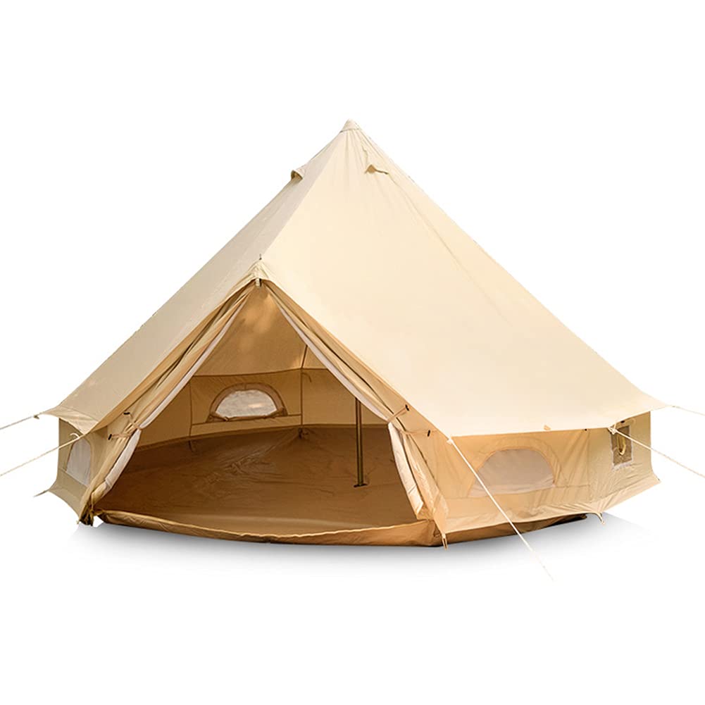 Premium Pyramid Tent for Camping & Glamping - Waterproof Yurt Bell Tent with Stove Hole & Groundsheet - Family Outdoor Teepee Tent for Festivals, Backpacking & Luxury Adventures