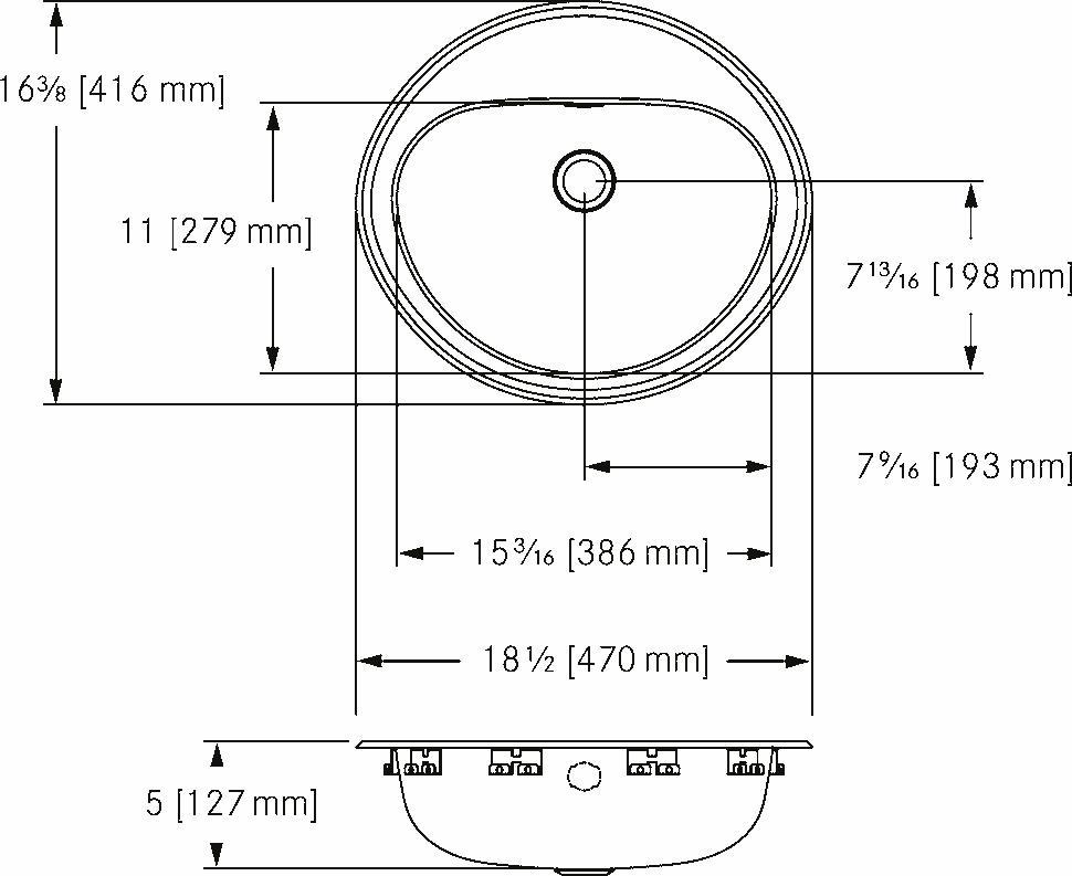 Stainless Steel 3 Hole Drop-In Bathroom Sink - V1619 5 3 Franke Model - Perfect for Modern Bathroom Vanities & Powder Rooms