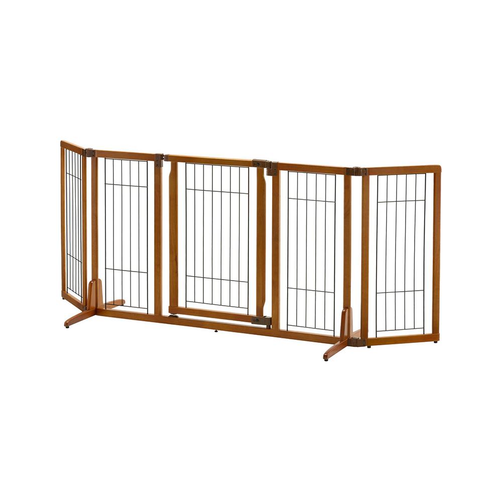 Freestanding High Pet Gate with Door - Extra Wide Walk Through Dog Gate for Large Dogs & Cats - Indoor & Outdoor Use for Home, Stairs, and Yard Safety
