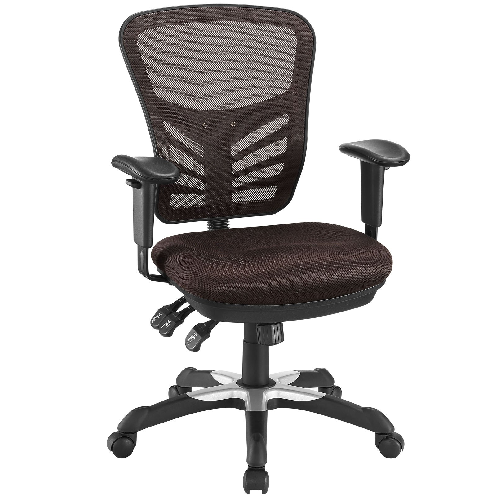 Modway Articulate Ergonomic Mesh Office Chair - Adjustable Lumbar Support & Tilt Function - Brown Executive Chair for Home Office & Workspace Comfort