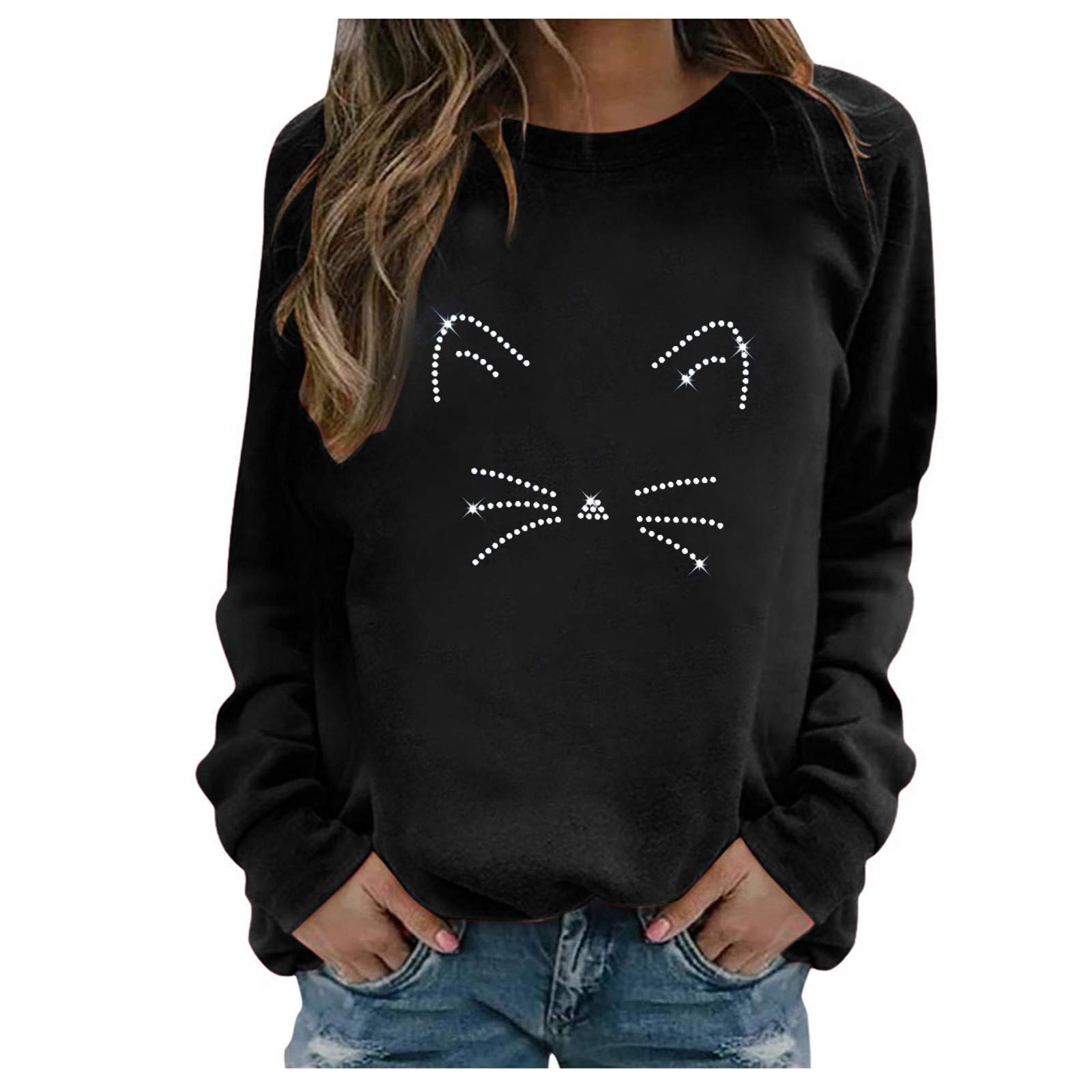Women's Vintage Graphic Sweatshirts - Casual Long Sleeve Pullover Tops & Loose Blouse Shirts | Cozy Fall Fashion, Streetwear, Lounge Wear, Weekend Outfits
