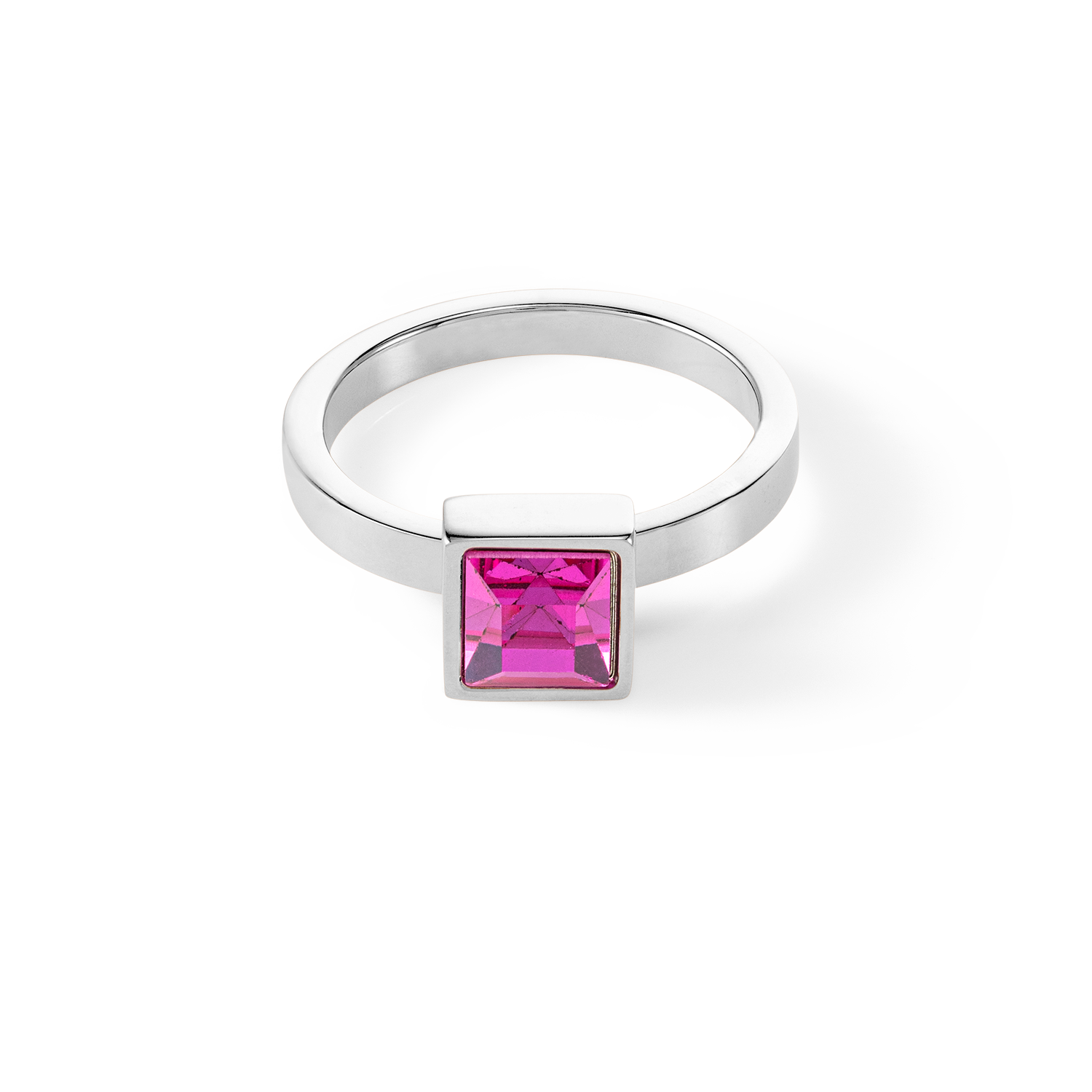 Elegant Silver Pink Square Statement Ring for Women - Perfect for Parties, Weddings & Everyday Fashion