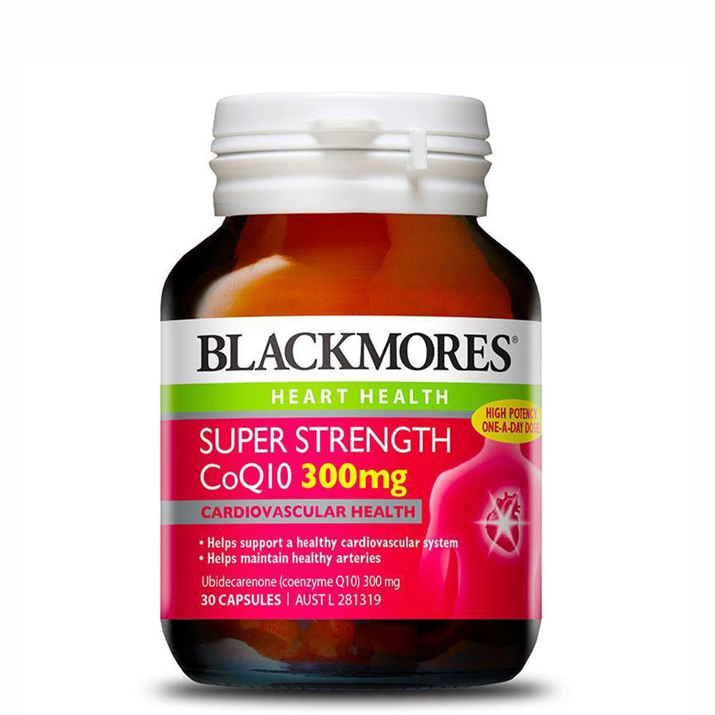 Blackmores Super Strength CoQ10 300mg Supplement - Supports Heart Health & Energy - Perfect for Active Adults & Cardiovascular Wellness