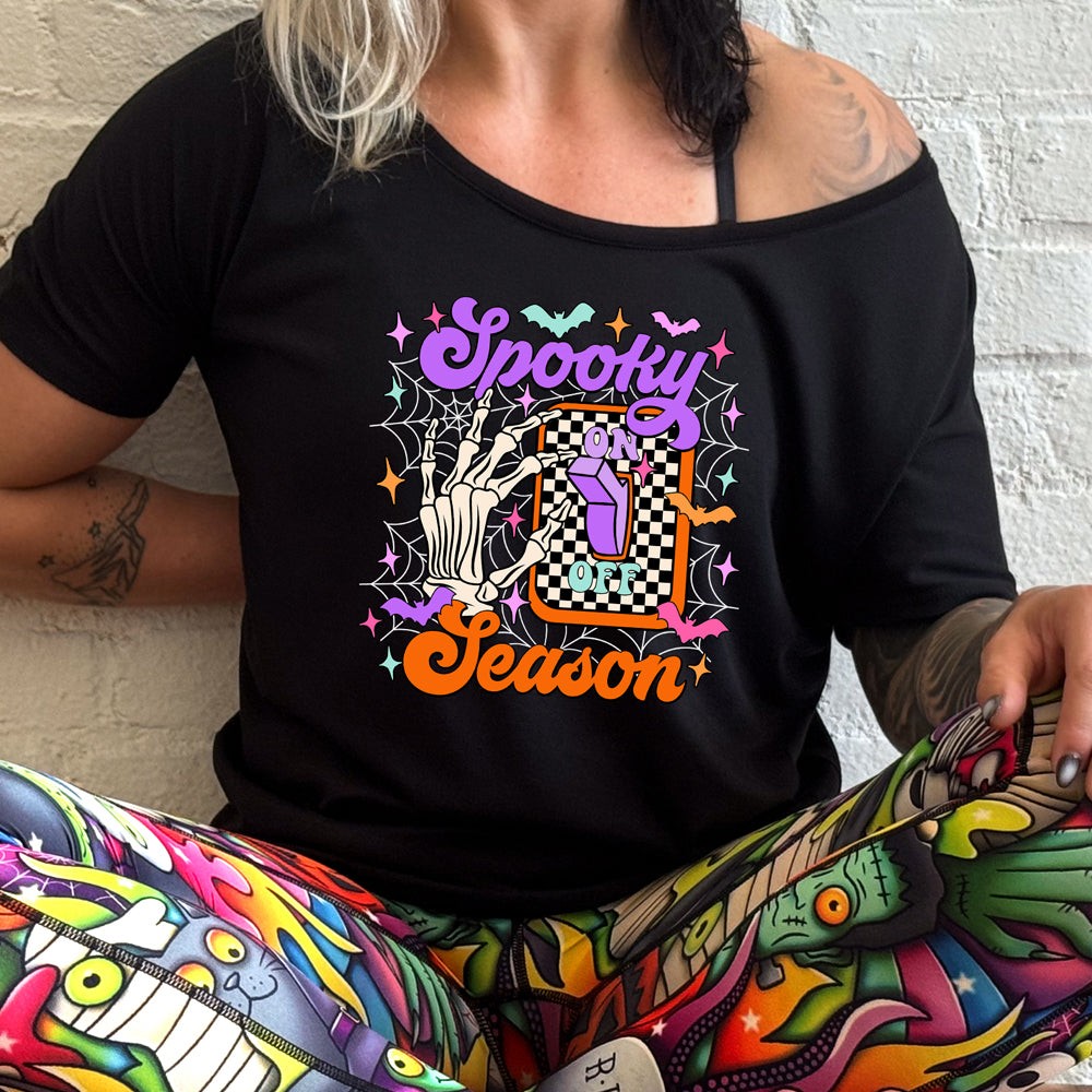 Halloween Light Switch Cover & Cozy Slouchy T-Shirt - Perfect for Spooky Home Decor & Casual Fall Outfits