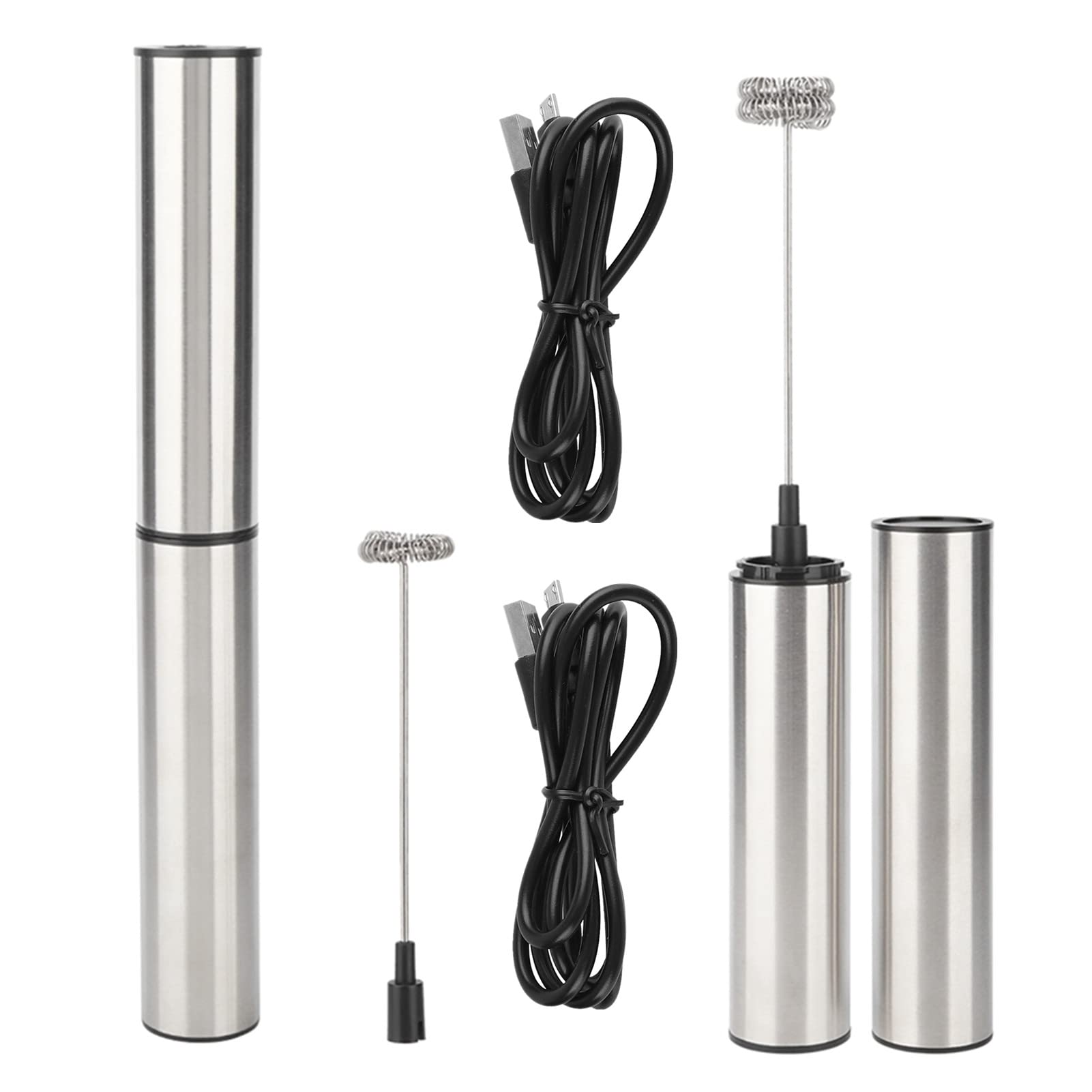USB Rechargeable Electric Milk Frother 2-Pack - Handheld Espresso Frother & Mini Whisk for Coffee, Latte, Hot Chocolate - Perfect for Home, Office & Travel Use