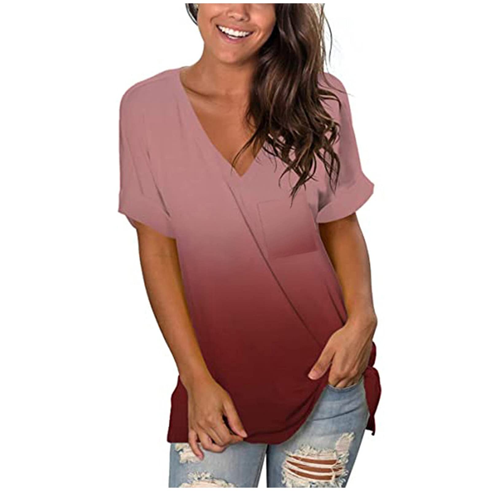 Women's Summer Loose Fit Animal Print Short Sleeve T-Shirt - Soft Casual O-Neck Blouse - Plus Size Tops for Beach, Vacation & Everyday Wear