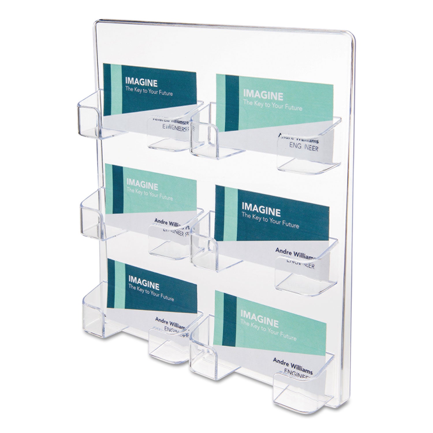 Premium 6-Pocket Business Card Holder - Holds 480 Cards - Clear Plastic Organizer (8.5