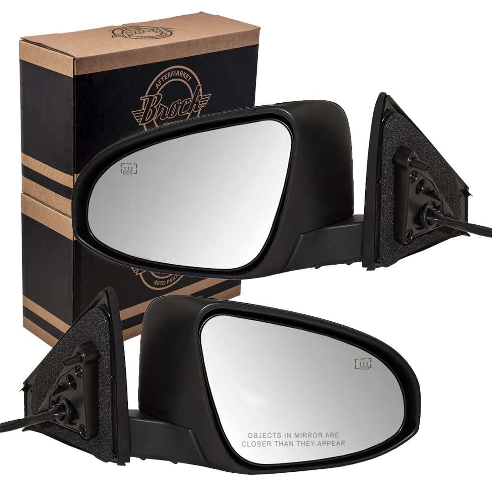 Brock Replacement Power Side View Mirrors - Heated, Turn Signal, Memory Function, Ready-to-Paint - Compatible with Toyota Avalon & Hybrid 87907-07010 87902-07020 - Perfect for Winter Driving & Night Safety
