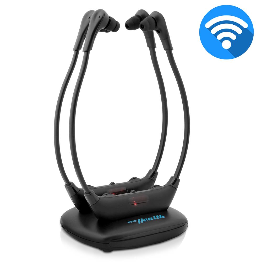 Wireless Headphones for Hearing Impaired - Noise Cancelling Bluetooth Headset for TV, Music & Phone Calls - Comfortable Over-Ear Design for Seniors & Adults