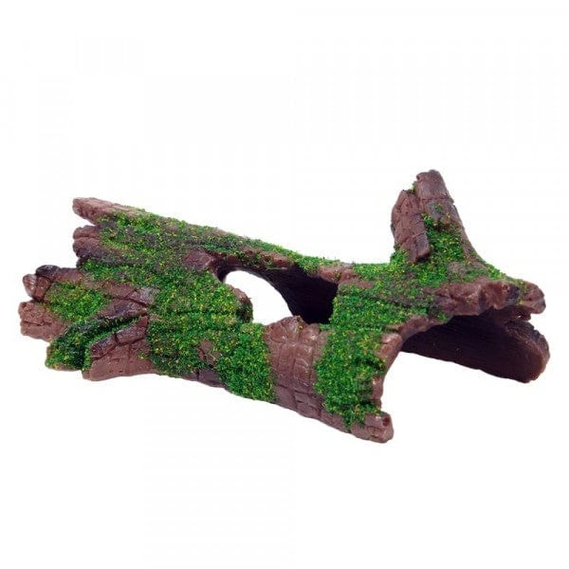 Bioscape Moss Covered Log 20 x 6cm - Natural Aquarium Decoration for Reptile Terrarium & Fish Tank Habitat - Perfect for Frogs, Lizards & Aquatic Pets