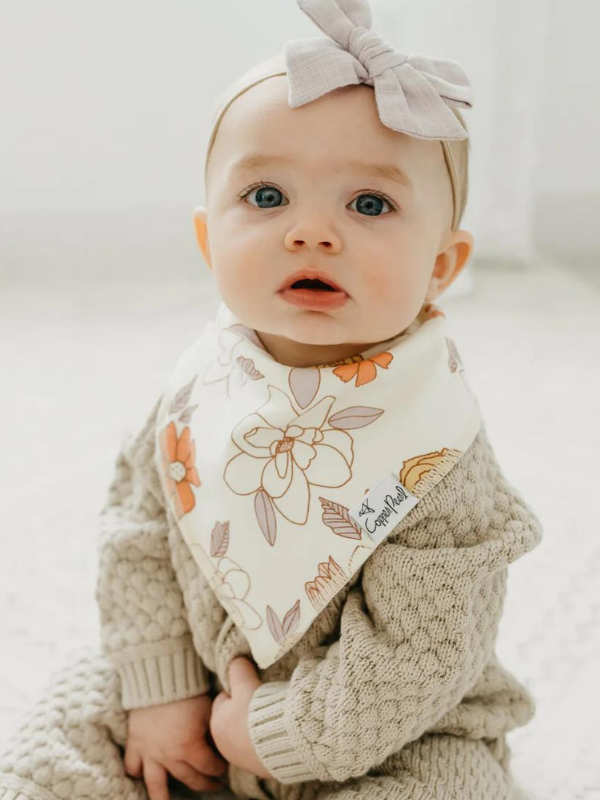 Copper Pearl Ferra Bandana Bibs - Soft & Absorbent Drool Bibs for Babies - Perfect for Feeding, Teething, and Everyday Use