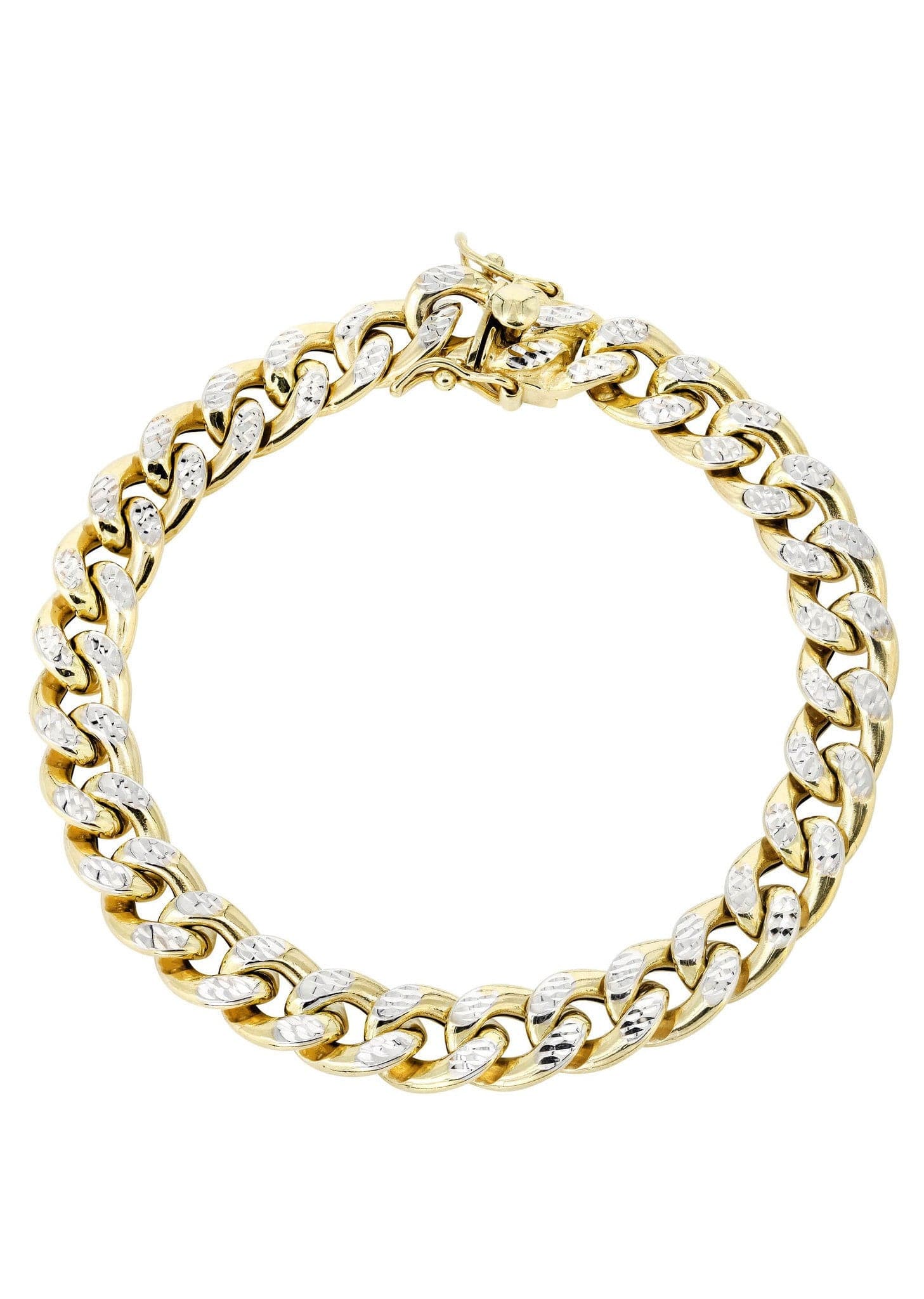 14K Gold Miami Cuban Link Bracelet for Women - Diamond Cut Semi Solid Chain - Perfect for Gifts, Parties & Everyday Wear