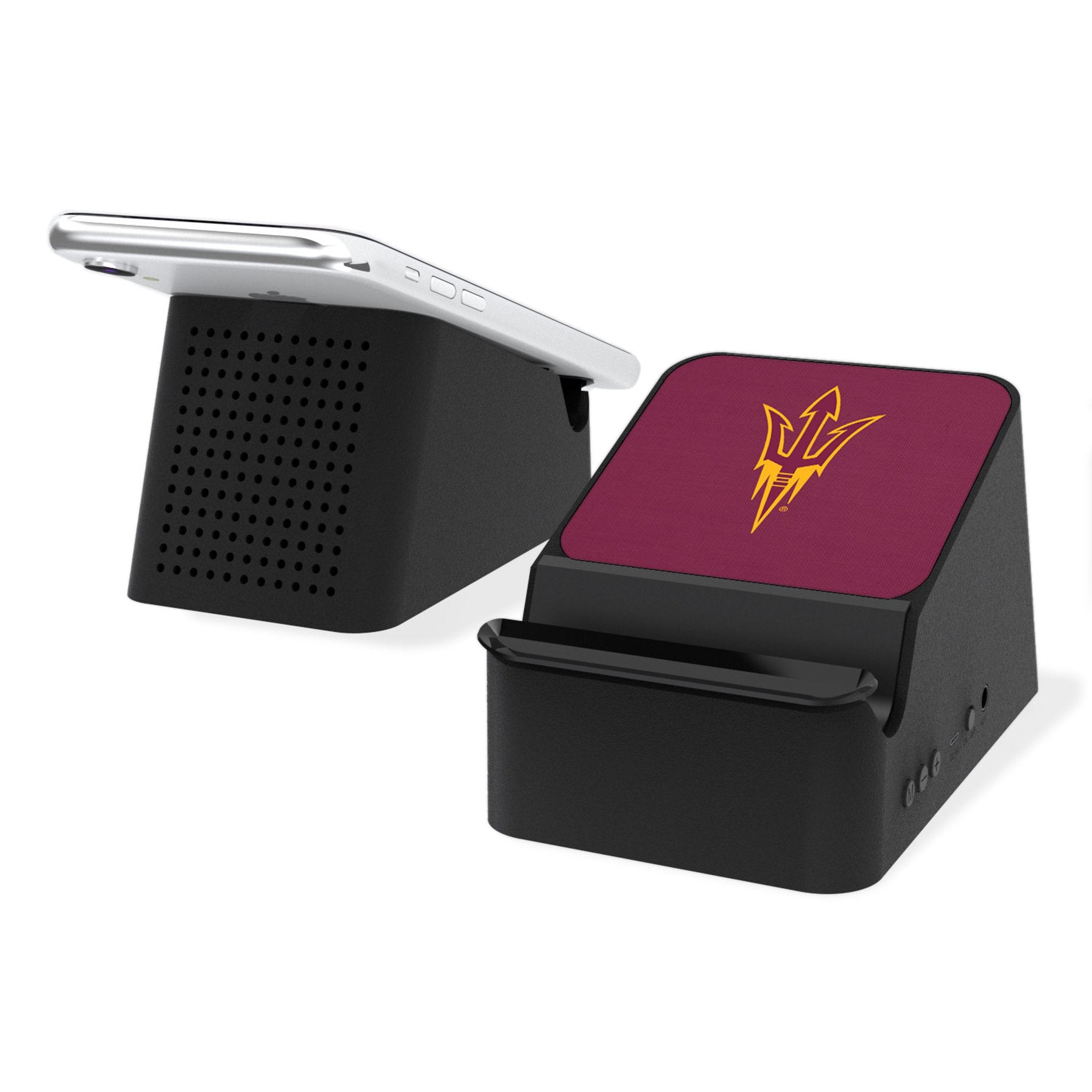 Arizona State University Sun Devils Wireless Charging Station & Bluetooth Speaker - Fast Qi Charging, Portable Speaker for Home, Office, and Tailgating