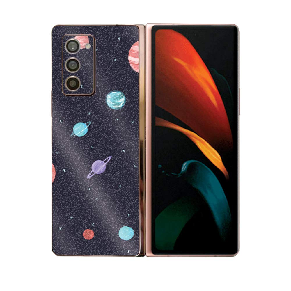 MightySkins Glossy Glitter Skin for Samsung Galaxy Z Fold 2 - Bright Night Sky Design | Protective & Durable High-Gloss Cover | Easy to Apply & Remove | Made in USA | Perfect for Daily Use, Travel & Style Customization