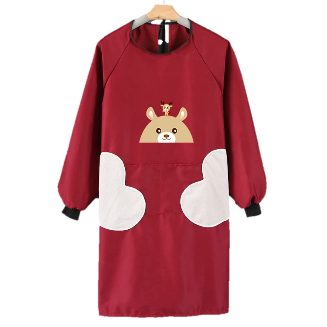 Lightweight Long Sleeve Apron with Pocket & Towel - Waterproof Kitchen Wear for Cooking & Baking