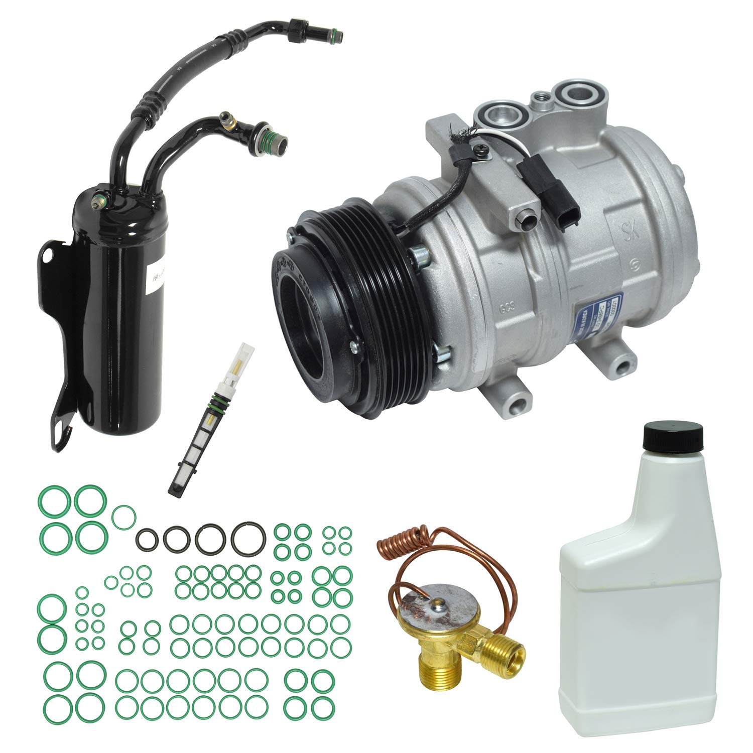 HVAC A/C Compressor Replacement Kit - Compatible with Multiple Car Models - High Performance Auto AC Repair Kit for Home Mechanics & Professionals - Perfect for DIY Car Maintenance & AC System Repairs