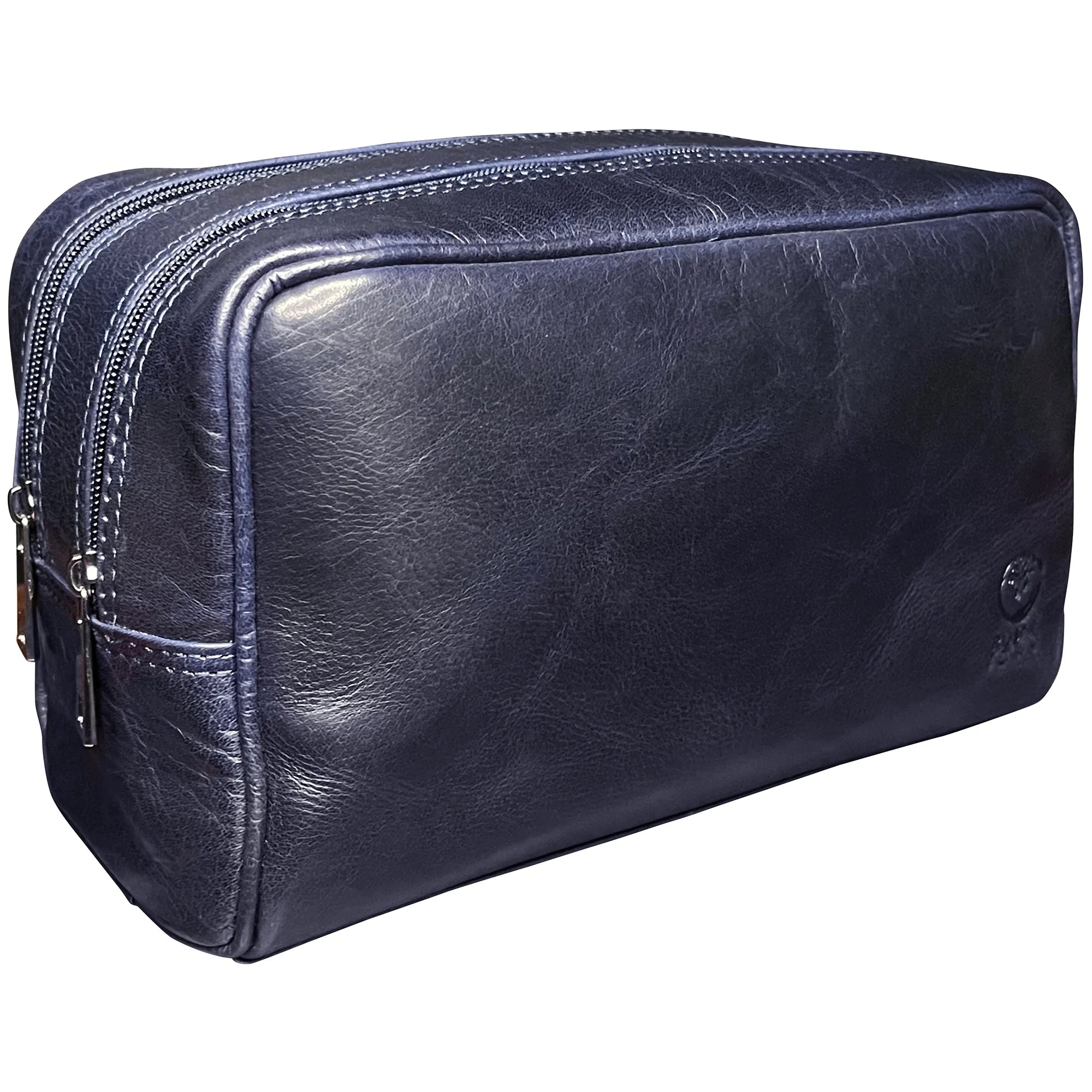 Johnny Men's Leather Travel Dopp Kit - Oxford Blue Toiletry Bag for Men | Perfect for Gym, Business Trips & Weekend Getaways