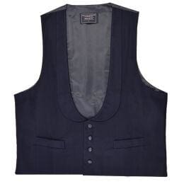 L A Smith Blue Wedding Tails Scoop Waistcoat for Men - Elegant Formal Vest for Weddings, Prom & Special Occasions