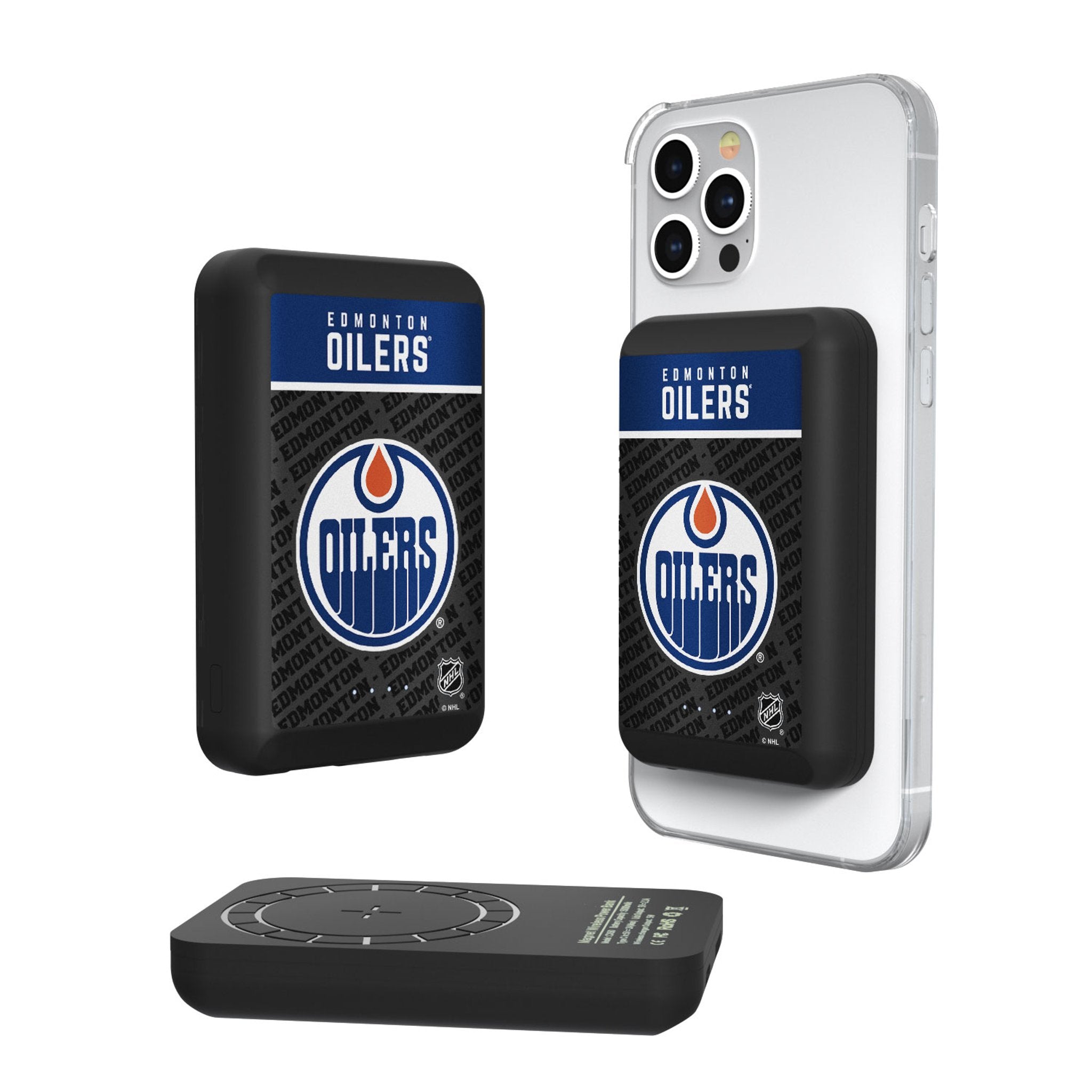 Edmonton Oilers Endzone Plus Wireless Magnetic Power Bank 10000mAh - Portable Charger for iPhone, Samsung, AirPods - Perfect for Travel, Work, and Game Day