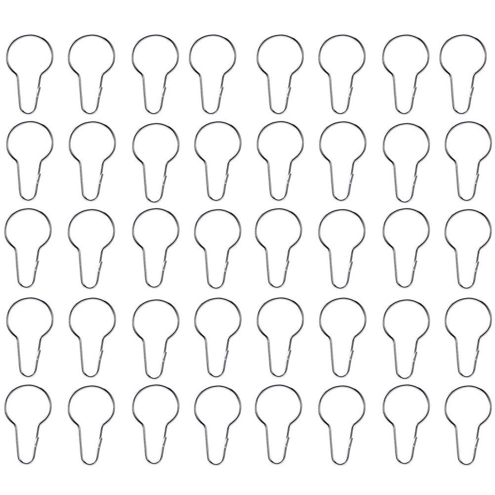 BESPORTBLE 60Pcs Shower Curtain Hooks - Heavy Duty Curtain Clips for Bathroom & Living Room - Rustproof Hanging Hooks for Drapes, Sheers & Home Decor (Perfect for Home, Hotel, and Dormitory)