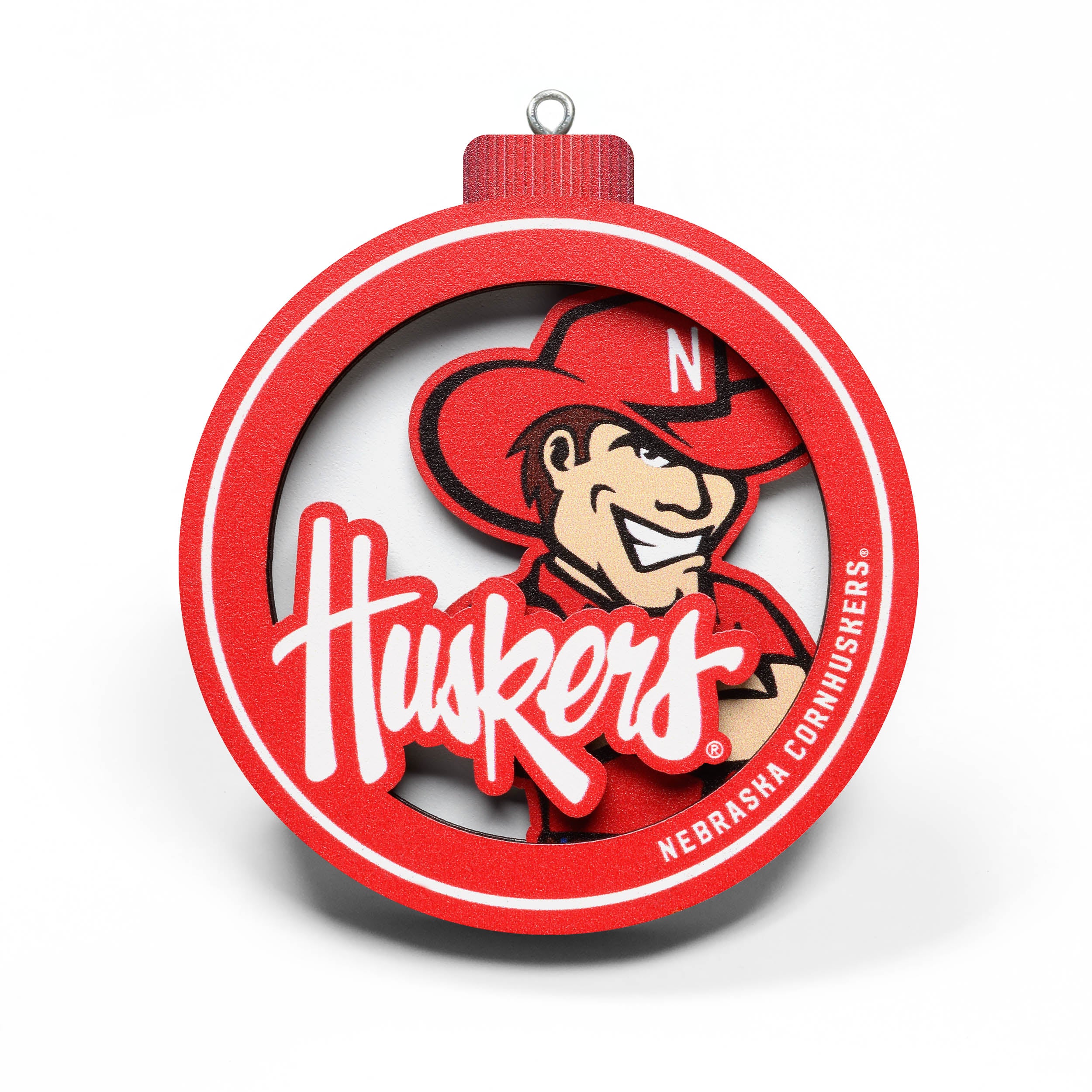 Nebraska Huskers 3D Logo Christmas Ornament - Perfect for Holiday Tree Decor, Team Spirit Gifts & College Football Fan Collectibles