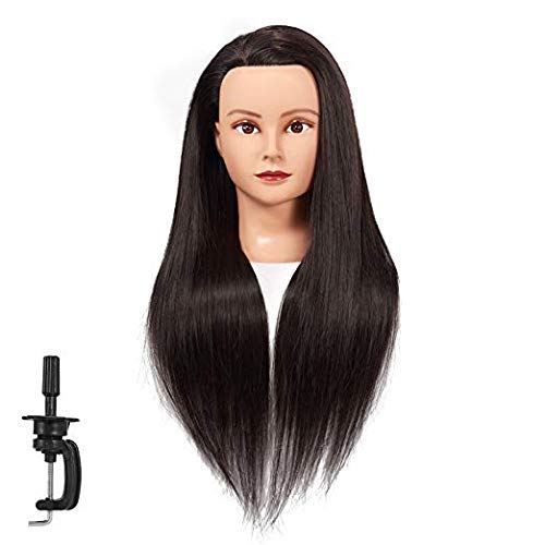 LYTIX 26-Inch Synthetic Hair Mannequin Head for Hair Styling Practice - Perfect for Cutting, Coloring & Styling Training (Great for Salon Students & Home Practice)