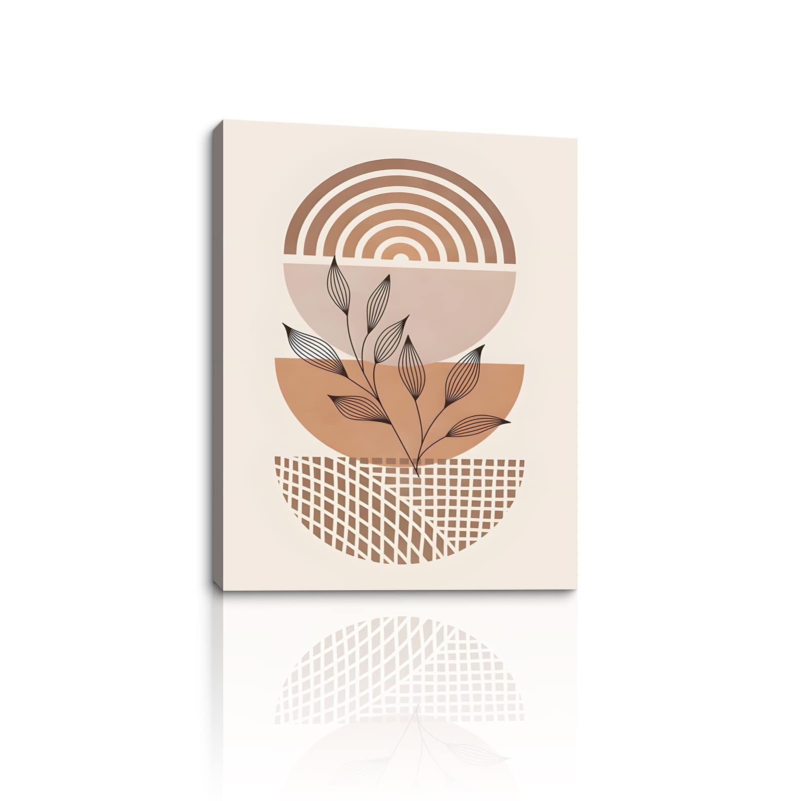 BODRECT Framed Minimalist Wall Art - Boho Botanical & Geometric Prints for Bedroom, Office, Kitchen Decor | Neutral Modern Bohemian Home Decor for Women