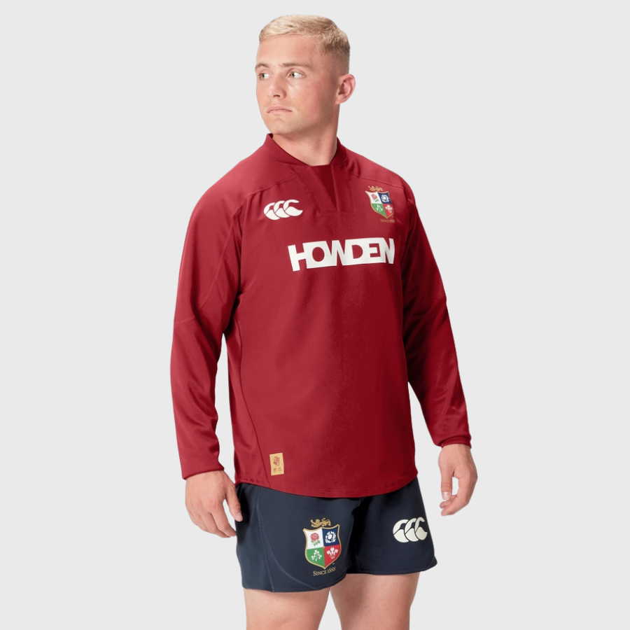 Canterbury British & Irish Lions Men's Rugby Training Drill Top - Breathable Performance Jersey for Rugby Practice & Match - Perfect for Rugby Training, Gym Workouts & Sports Fans