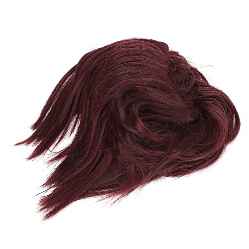 Messy Hair Bun Scrunchie Extensions - Wine for School & Party Hairstyles
