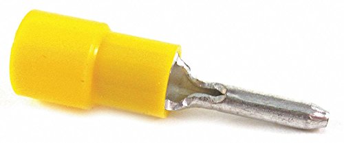 12-10 Brazed Pin Terminal in Yellow - Pack of 50 - Durable Electrical Connectors for Automotive, Industrial & DIY Projects