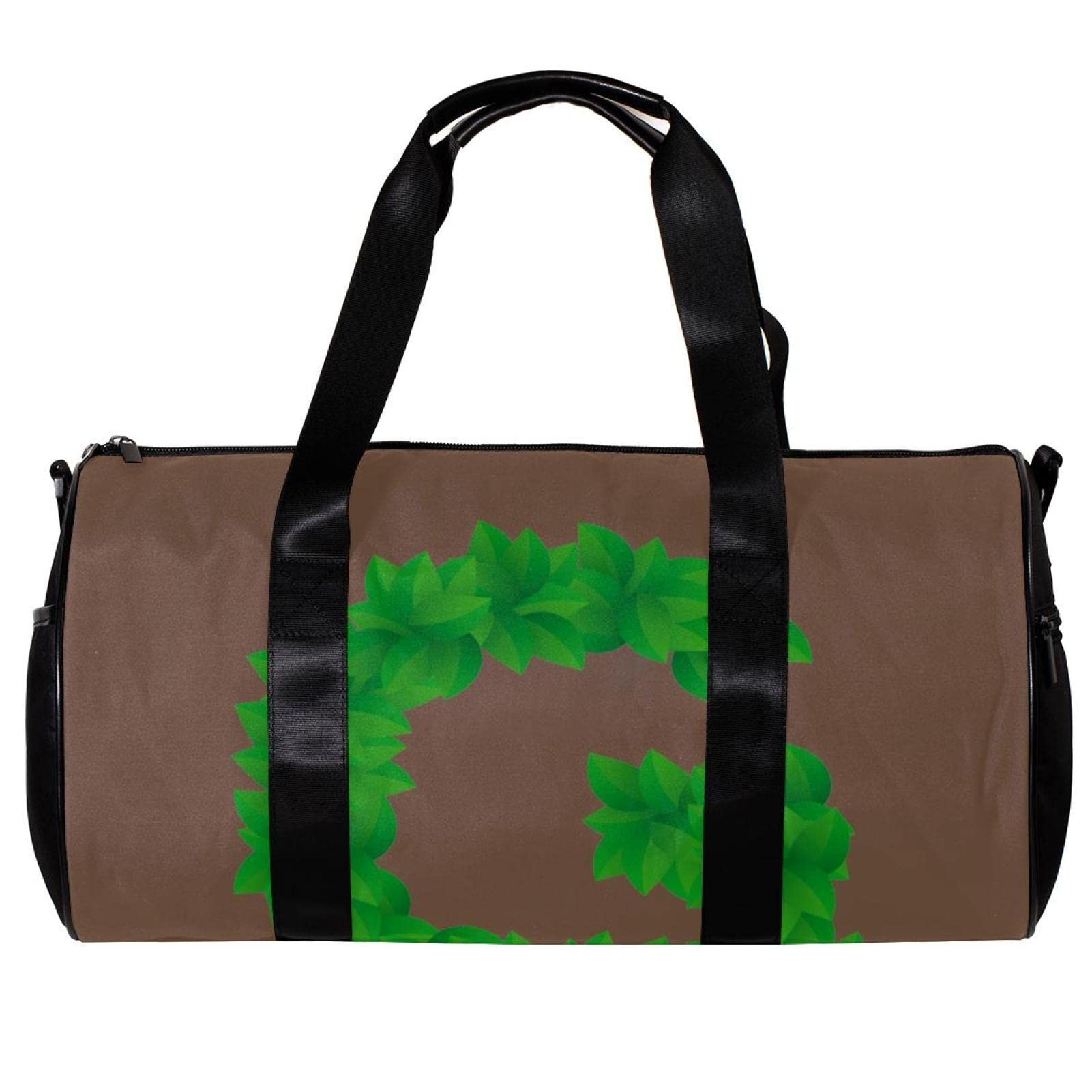Premium Gym Duffle Bag for Men & Women - Waterproof Travel Overnight Weekender Carry On Bag with Leaf Style Letter G Design in Light Brown - Perfect for Workouts, Travel, and Weekend Getaways