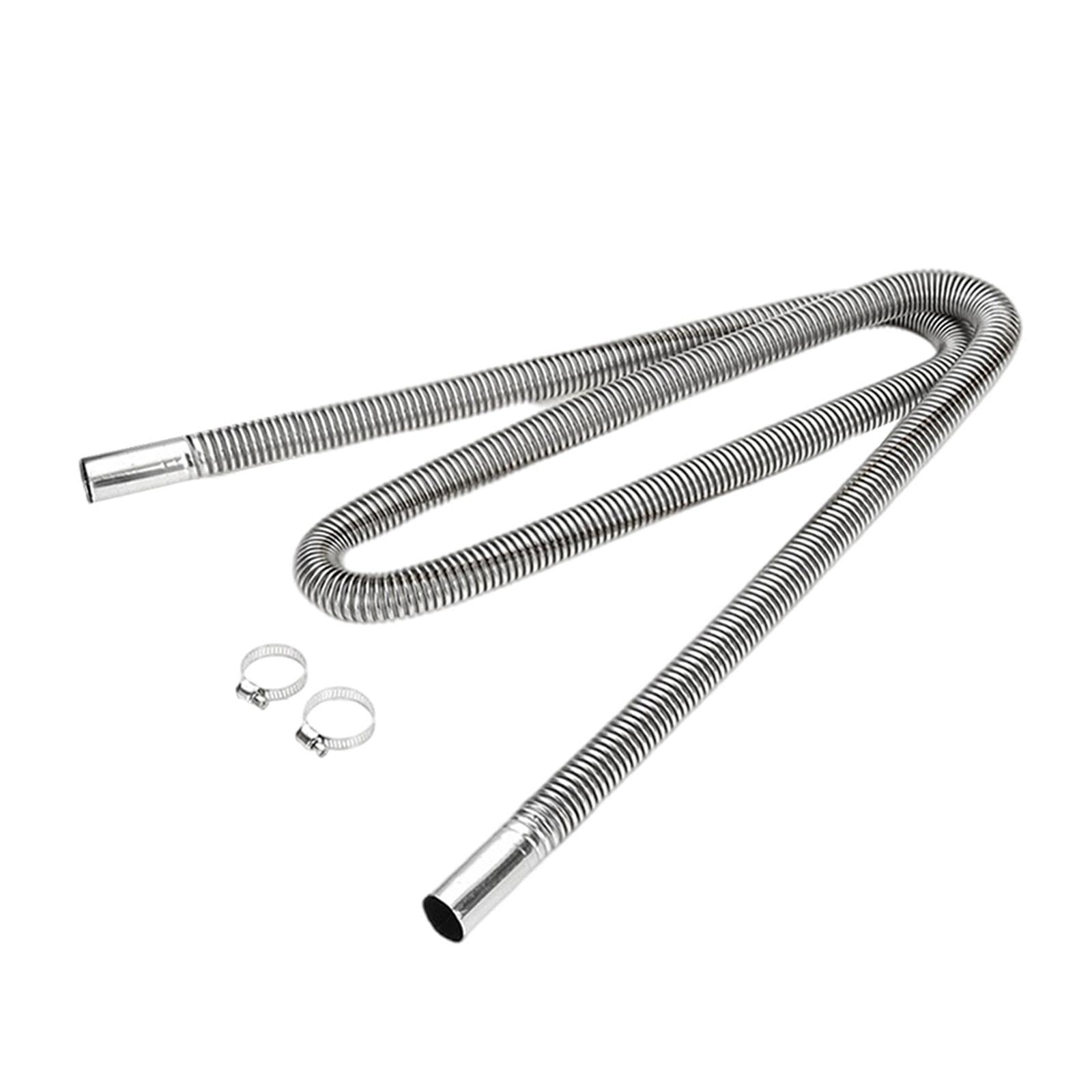 MagiDeal 200cm Car Heater Exhaust Hose with Clamps - Universal Automotive Replacement Part for Heating Systems, RV & Truck Repair - Perfect for Winter Vehicle Maintenance & Engine Heating Solutions