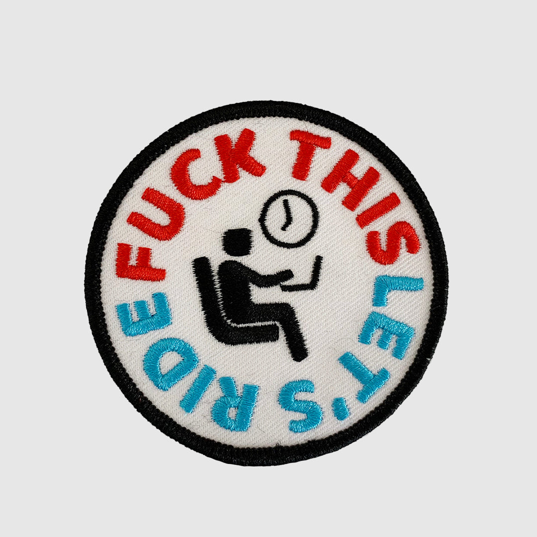 F This Let's Ride Patch - Funny Biker Iron On/Sew On Embroidered Patch for Jackets, Vests & Backpacks - Perfect for Motorcycle Enthusiasts & Road Trips