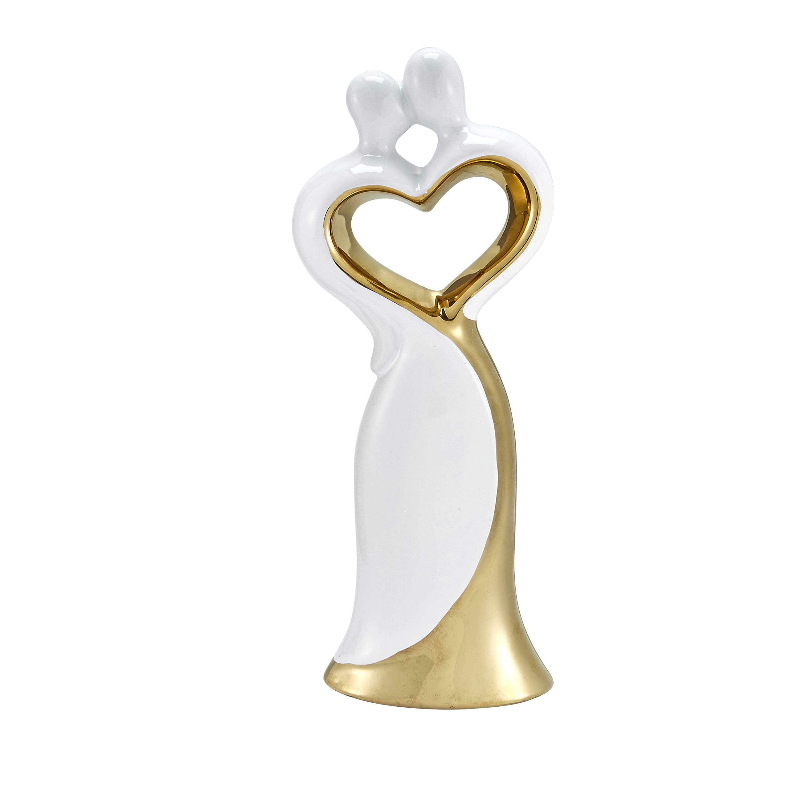 Gold & White Bride Groom Cake Topper for Wedding Decor