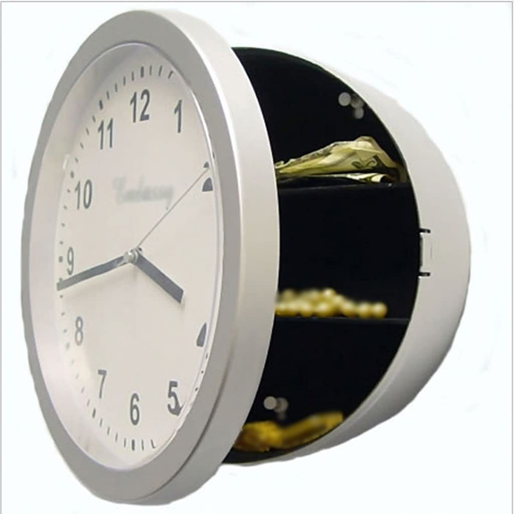 MMAXZ Silent Wall Clock with Hidden Jewelry Safe Box - Secure Storage for Valuables, Perfect for Living Room & Bedroom Decor
