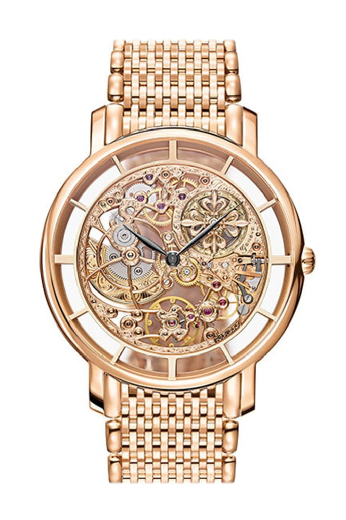 Patek Philippe Complications Skeleton Dial Automatic Men's 18kt Rose Gold Watch 5180/1R 001 - Luxury Skeleton Watch for Men, Premium Automatic Movement, 18K Rose Gold Case - Perfect for Formal Events, Business Meetings & Special Occasions