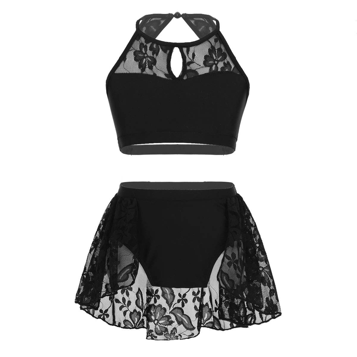 TiaoBug Girls 2-Piece Active Shorts Set - Athletic Crop Top & Booty Shorts for Dance, Gymnastics, Workout & Play | Comfortable Kids Sports Outfit for Ballet, Gym & Casual Wear