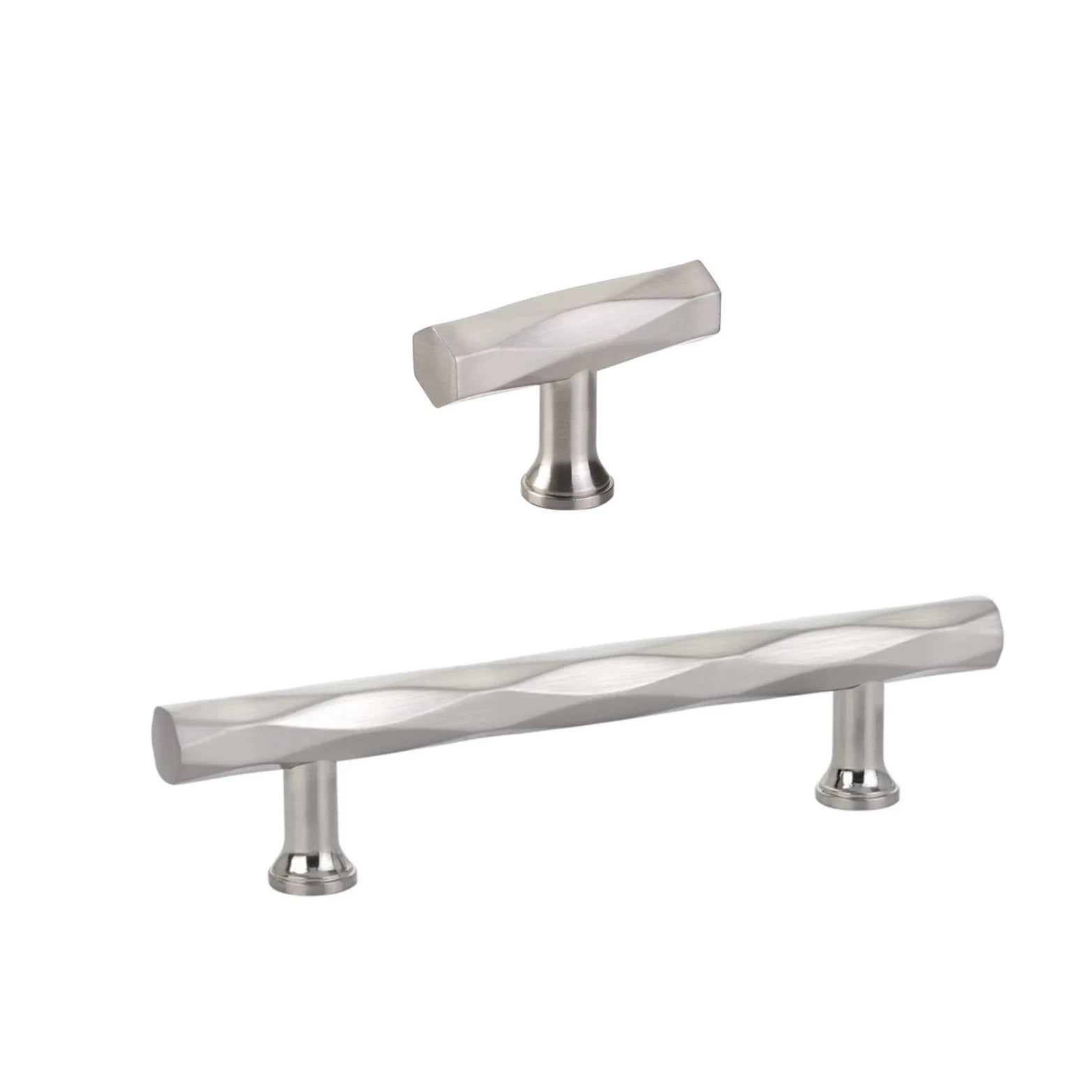 T Bar American Designer Drawer Pulls in Satin Nickel - Premium Cabinet Handles for Kitchen & Bathroom Renovation