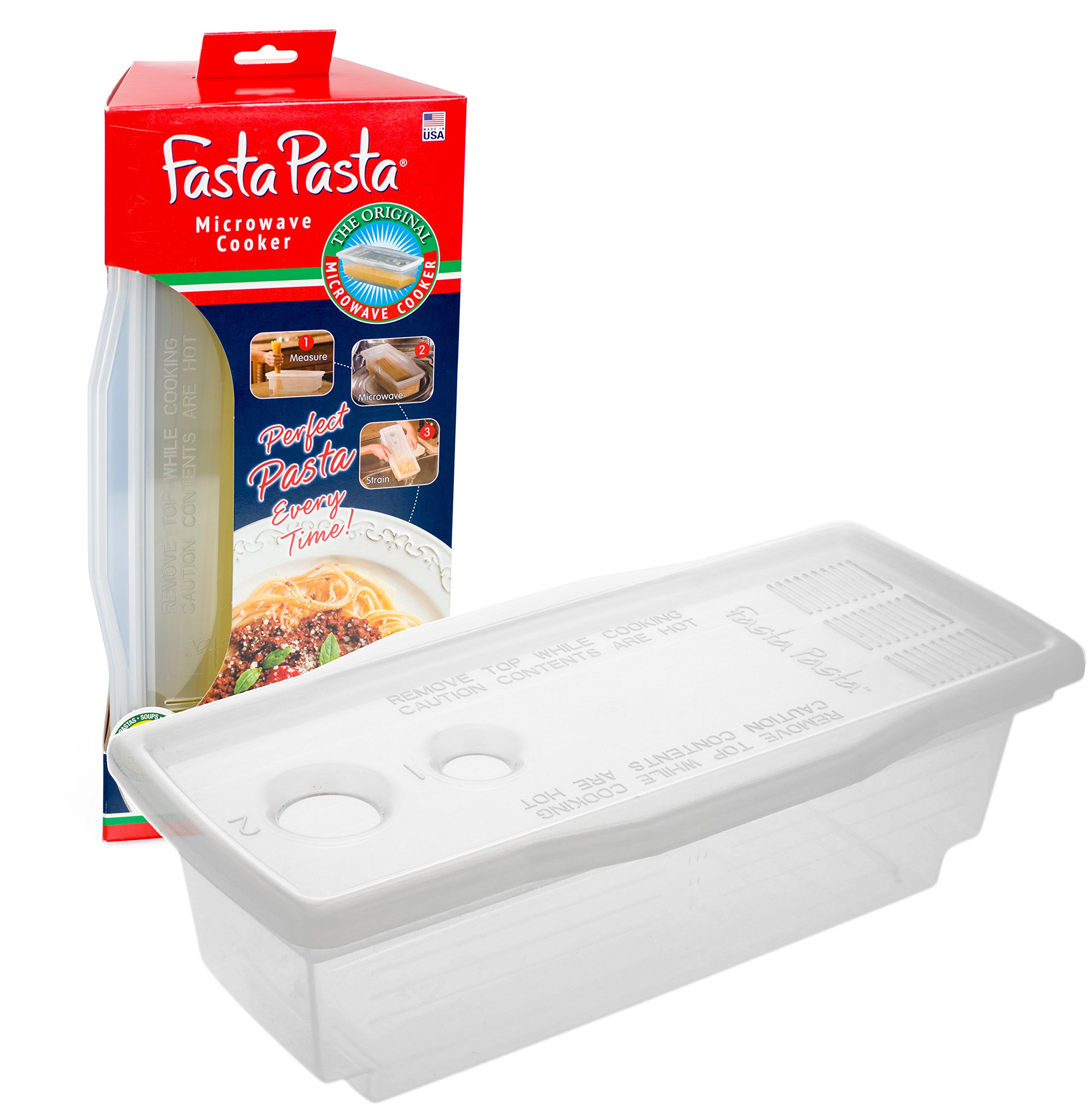 Original Fasta Pasta Microwave Cooker - Quick & Easy No Mess Pasta Maker - Perfect for Dorm Rooms, Office Lunches & Busy Weeknight Dinners