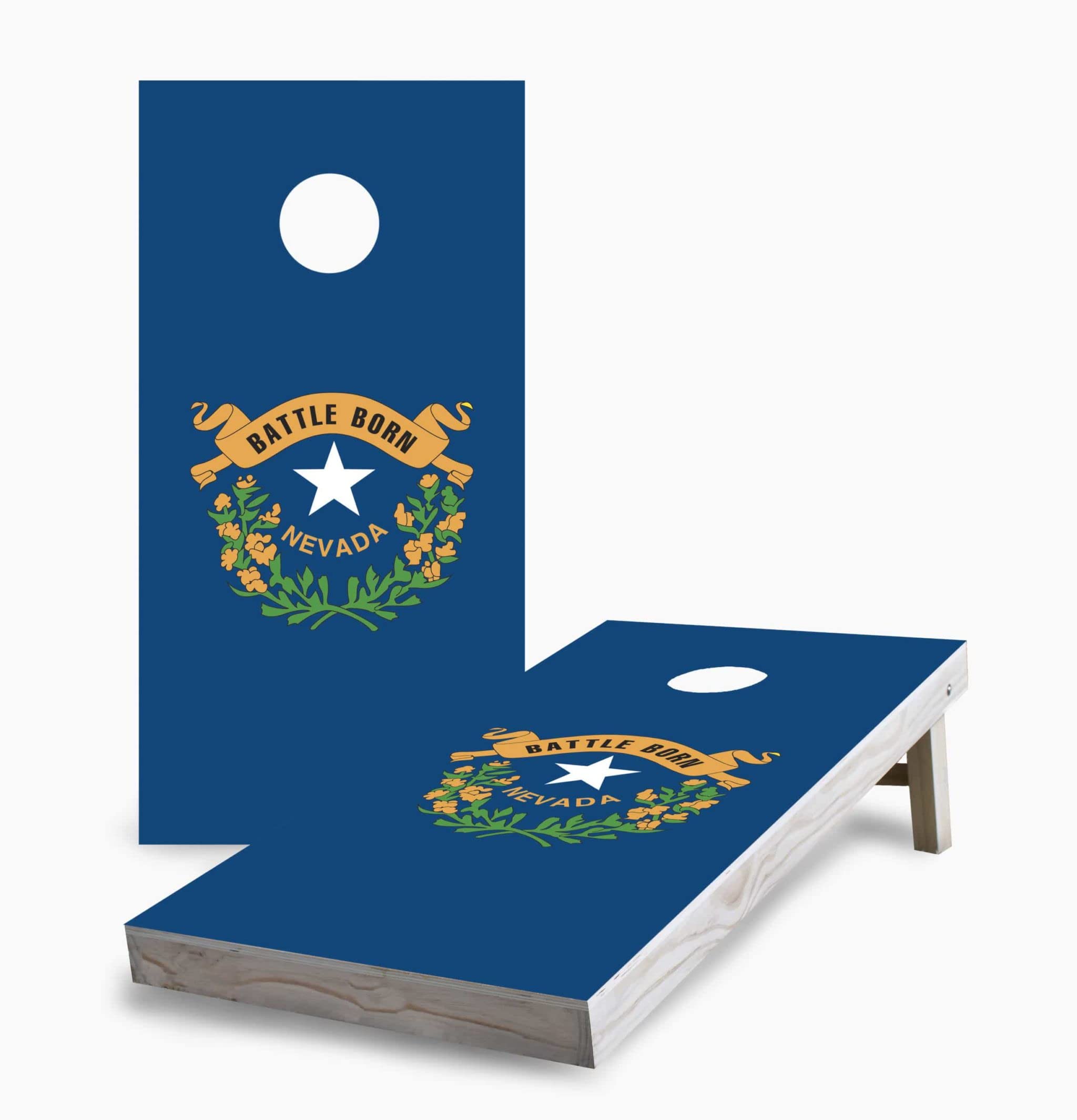 Nevada State Flag Cornhole Game Set with 2 Boards & 8 Bags - Outdoor Lawn Party Tailgating Game for Backyard BBQ, Picnic and Camping Fun