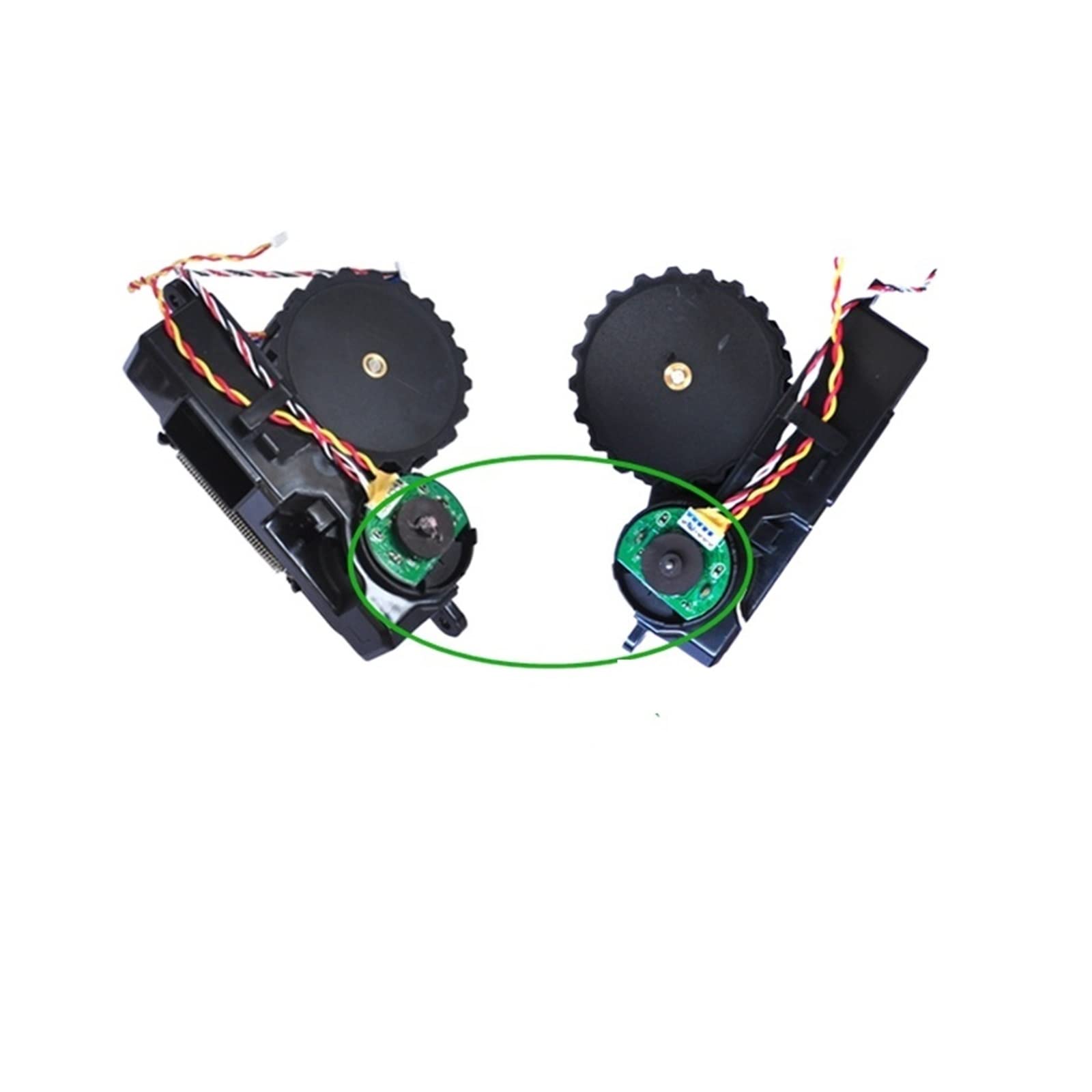 Conga 3090 3092 S3090 Robot Vacuum Cleaner Replacement Wheels Set - Left & Right Wheel Accessories (Green) | Compatible Spare Parts for Robotic Vacuum Maintenance & Repair