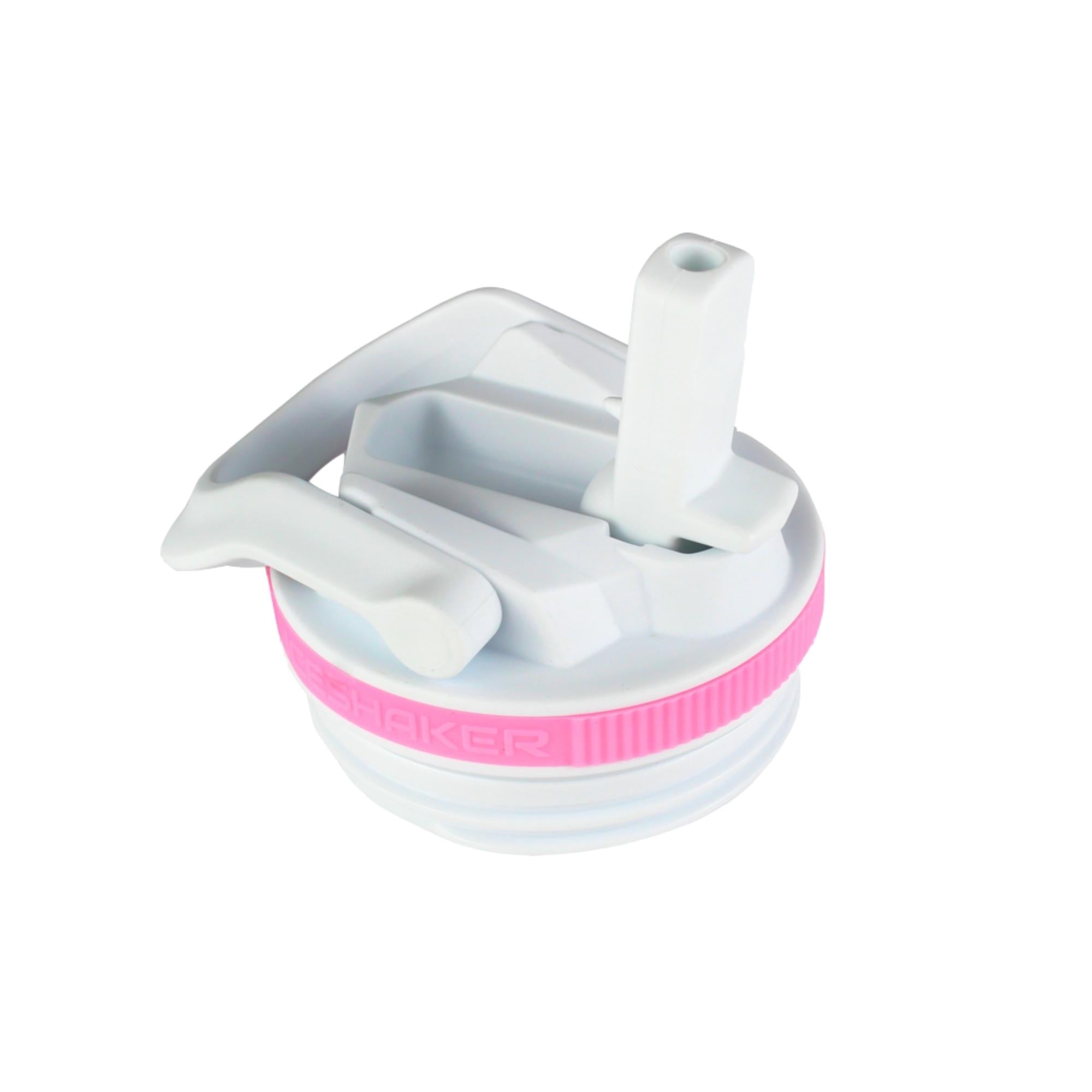 14oz & 20oz Sport Water Bottle Lids - White with Pink Stripe - Leakproof Replacement Caps for Gym, Hiking & Outdoor Activities
