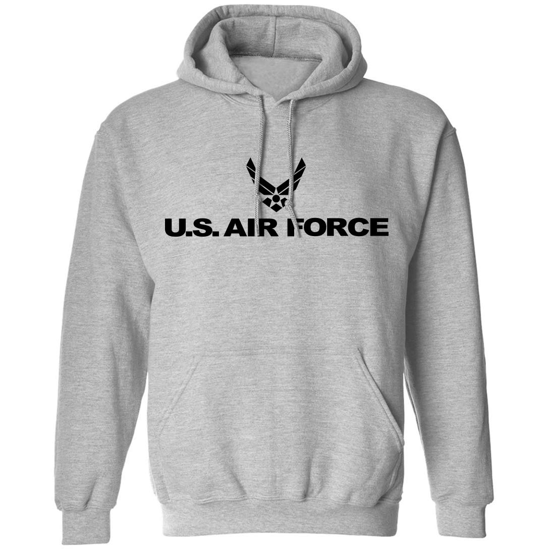 Big and Tall Air Force Hooded Sweatshirt for Men - Gray Pullover Fleece Hoodie | Comfortable Casual Wear for Gym, Workout & Street Style