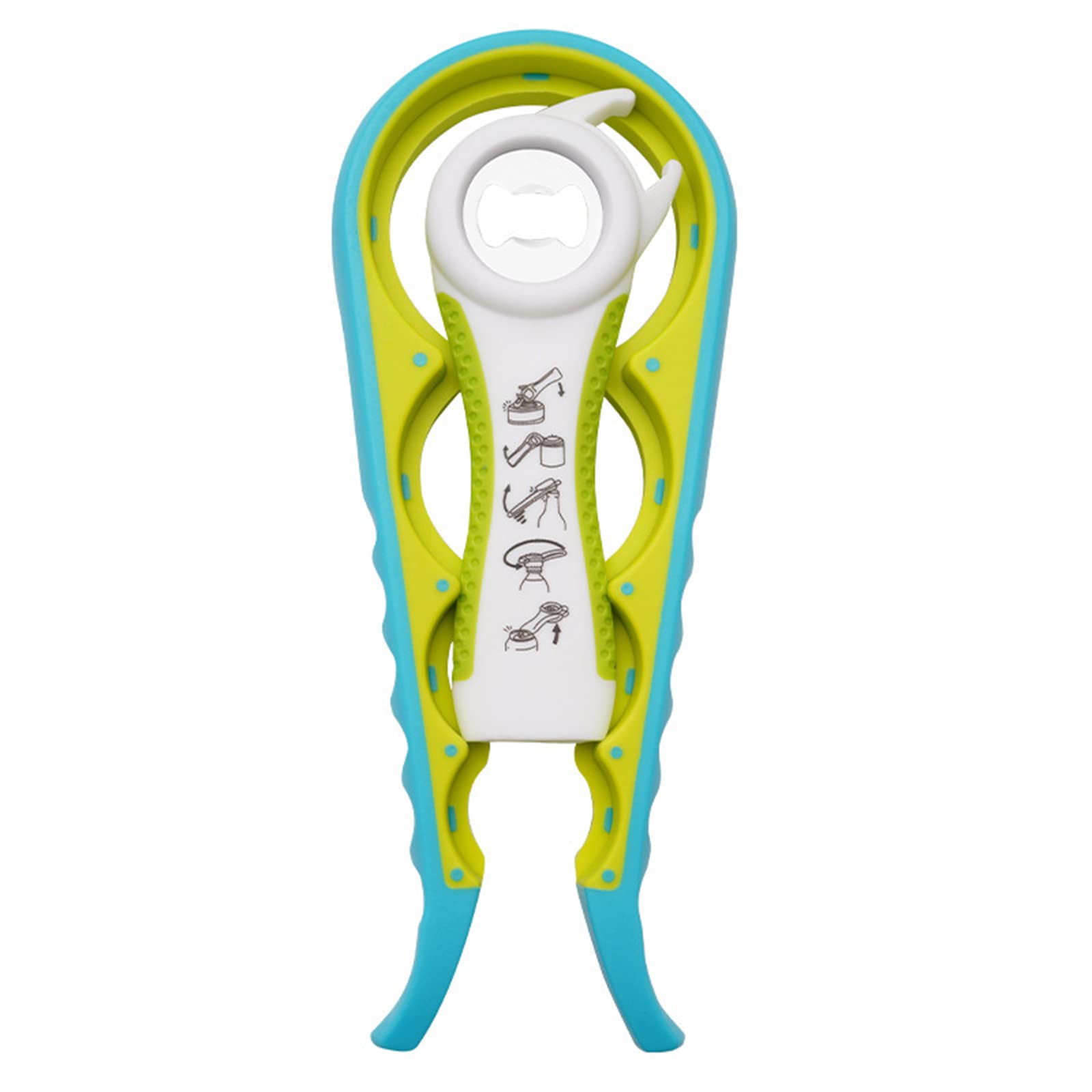 5-in-1 Multi-Function Jar Opener, Can Opener & Bottle Opener with Ergonomic Silicone Handle - Essential Kitchen Gadget for Easy Opening Jars, Cans, Bottles - Perfect for Home, Restaurant & Camping Use