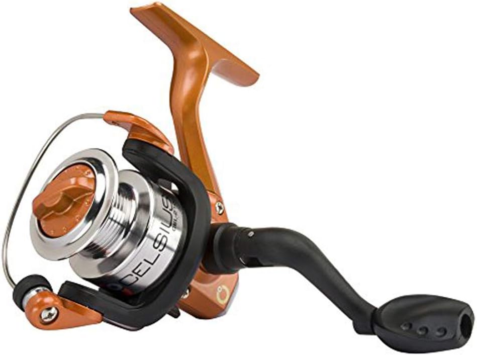 Celsius Spinning Orange Ice Fishing Reel 2BB - Lightweight & Durable for Ice Fishing Enthusiasts | Perfect for Trout, Walleye, and Panfish