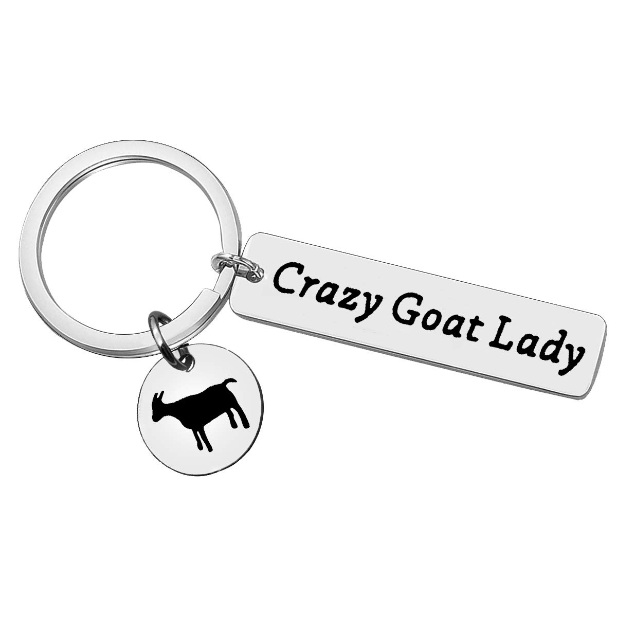 Goat Charm Keychain - Unique Goat Lover Gift for Women & Girls - Crazy Goat Lady Keychain - Perfect BFF, Friend Encouragement Gift - Ideal for Christmas, Birthday, Graduation - Inspirational Goat-Themed Present for Any Occasion - Great for Everyday Use, Keychains, Backpacks & Gift Giving