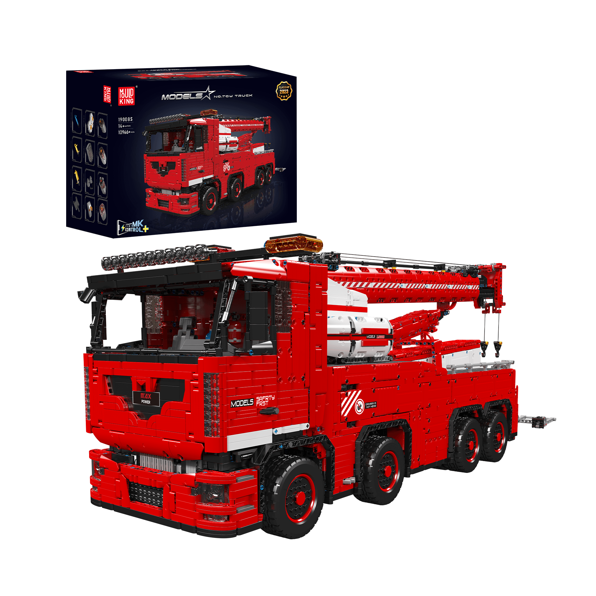 Mould King 19008S Ultimate Remote Control Tow Truck Building Blocks Set - 10,966 Pieces STEM Toy for Kids & Adults | Construction Vehicle Model for Play, Display & Collector's Gift
