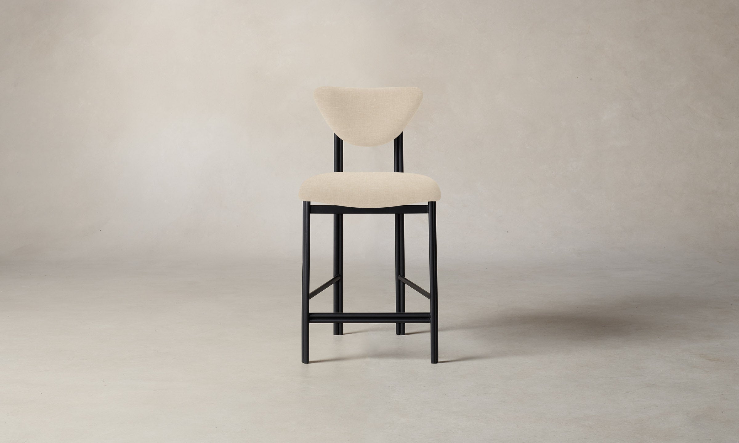 Heritage Belgian Linen Counter Stool - The Cooper Bar Stool with Adjustable Height for Kitchen Island, Breakfast Nook & Home Bar Seating